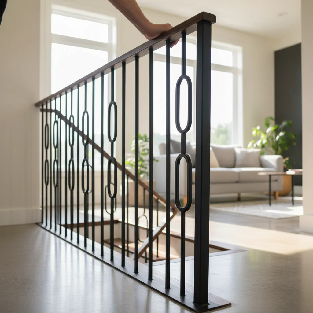 Premium 12.5mm Square Hollow Double Oval Panel with Black Powder Coated Finish - 1117mm Height and 98mm Width