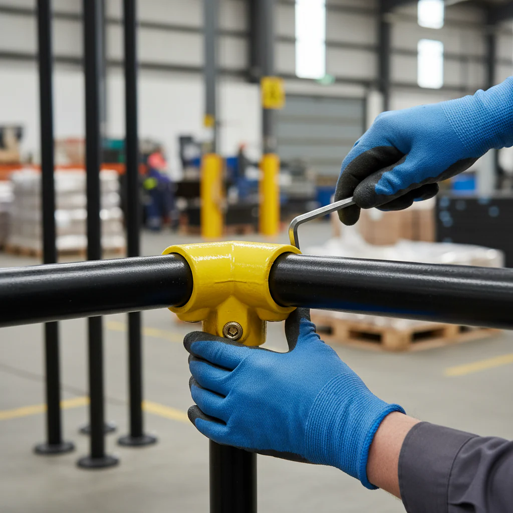 Premium 3 Way Top Corner Key Clamp for 48.3mm Tube - Yellow Powder Coated Finish