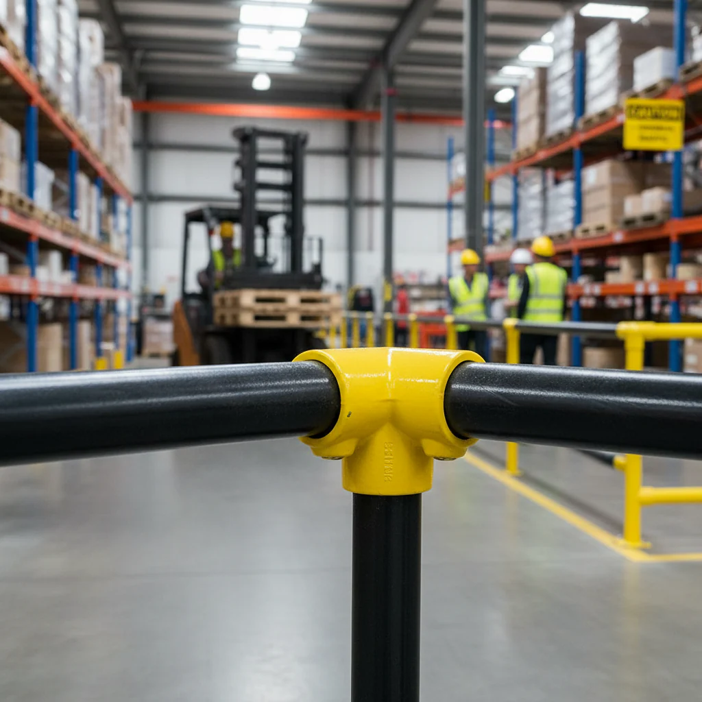 Premium 3 Way Top Corner Key Clamp for 48.3mm Tube - Yellow Powder Coated Finish - Image 2