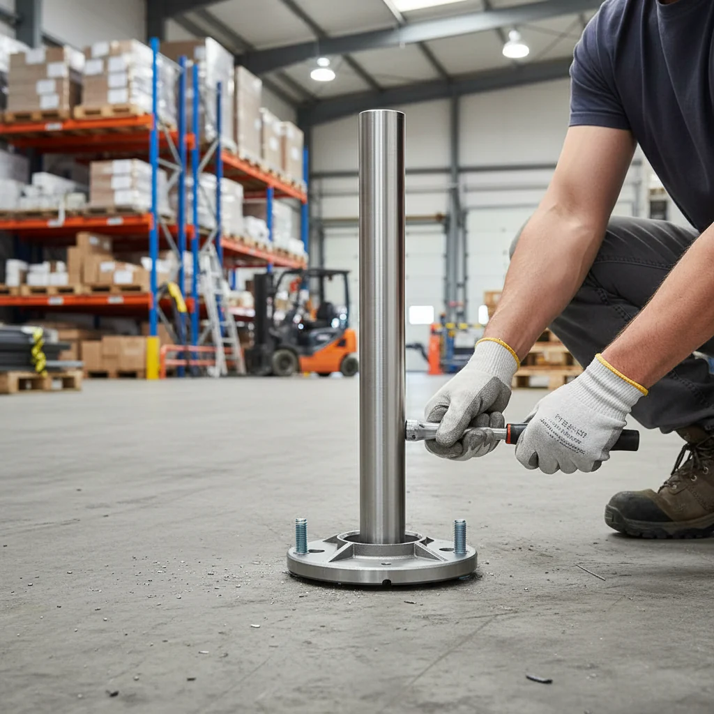 Premium 304 Post Base Plate 100mm Diameter for 42.4mm Tube Installation and Support