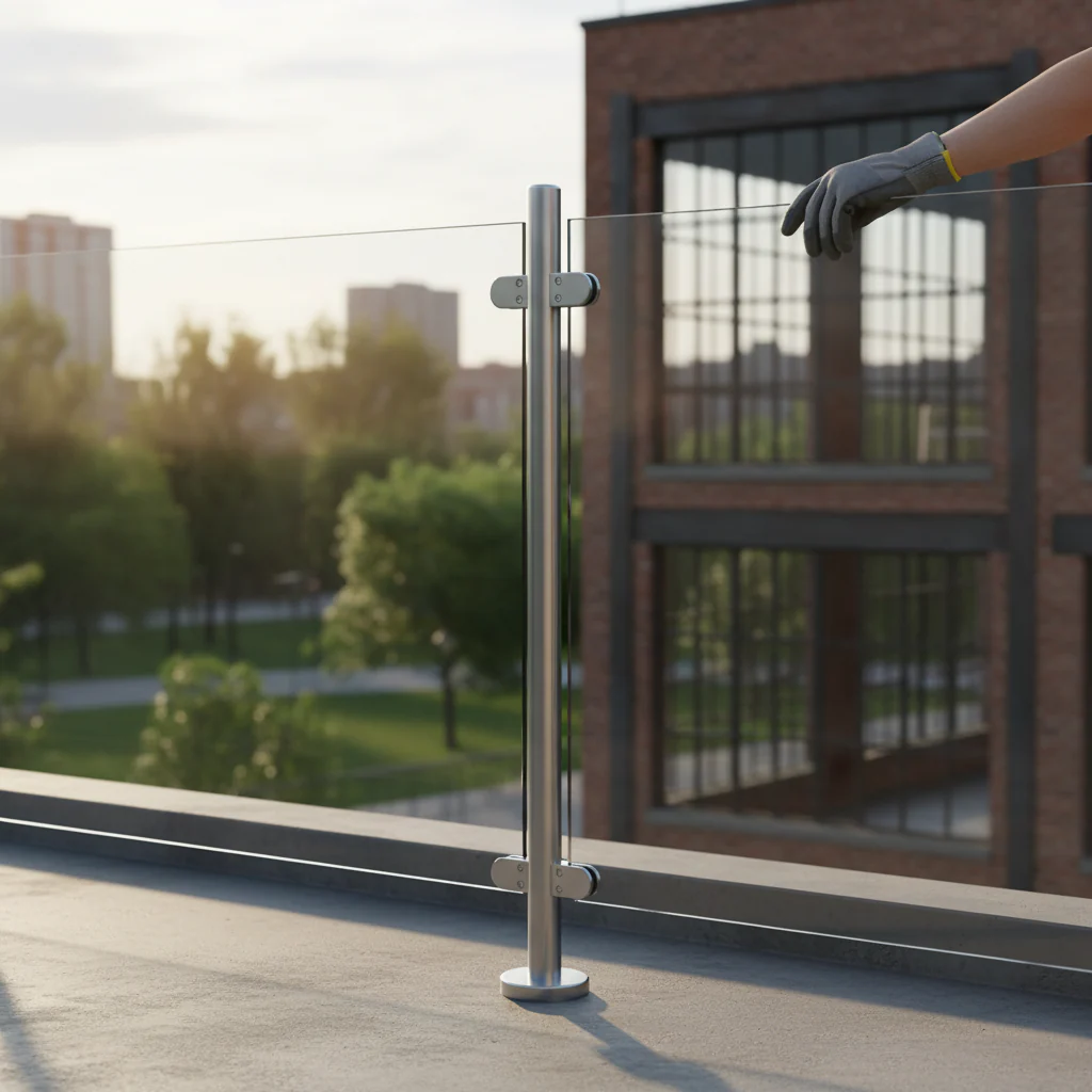 Premium 304 Stainless Steel Balustrade Mid Post with 42.4mm Diameter and End Cap for Structural Support