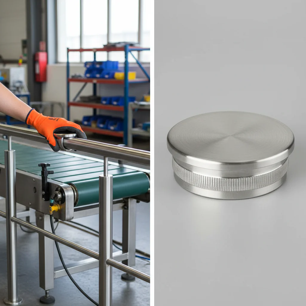 Premium 304 Stainless Steel Flat End Cap for 42.4mm x 2mm Tubing - Durable and High-Performance Tube Fitting