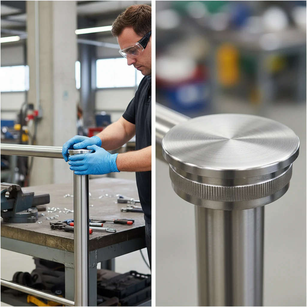 Premium 304 Stainless Steel Flat End Cap for 48.3mm x 2mm Tube - Durable and High-Performance Solution