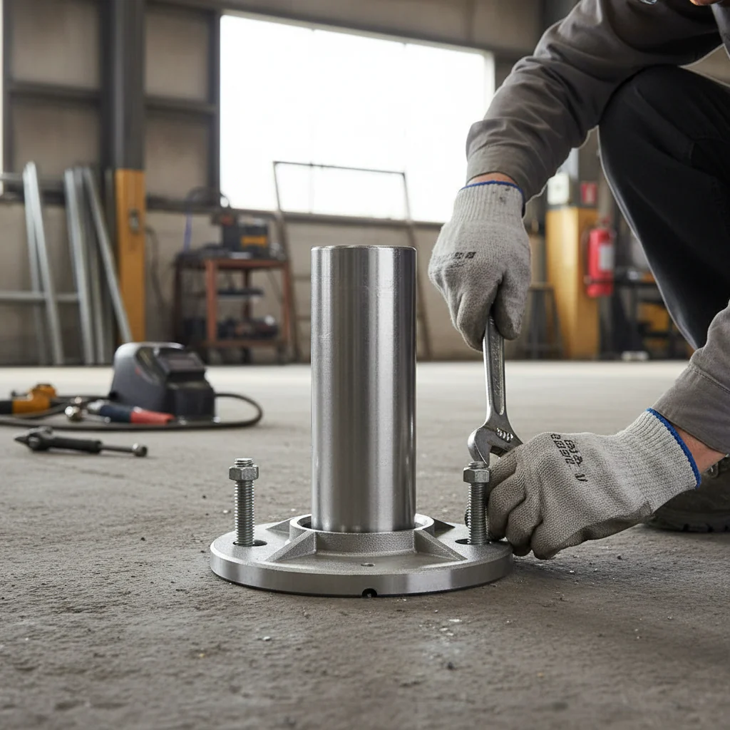 Premium 304 Stainless Steel Post Base Plate 100mm Diameter for 48.3mm Tube Applications