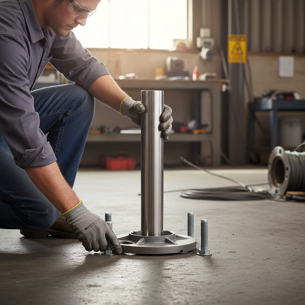 Premium 316 Stainless Steel Post Base Plate 100mm Diameter for 48.3mm Tube with Slotted Holes for Easy Adjustment