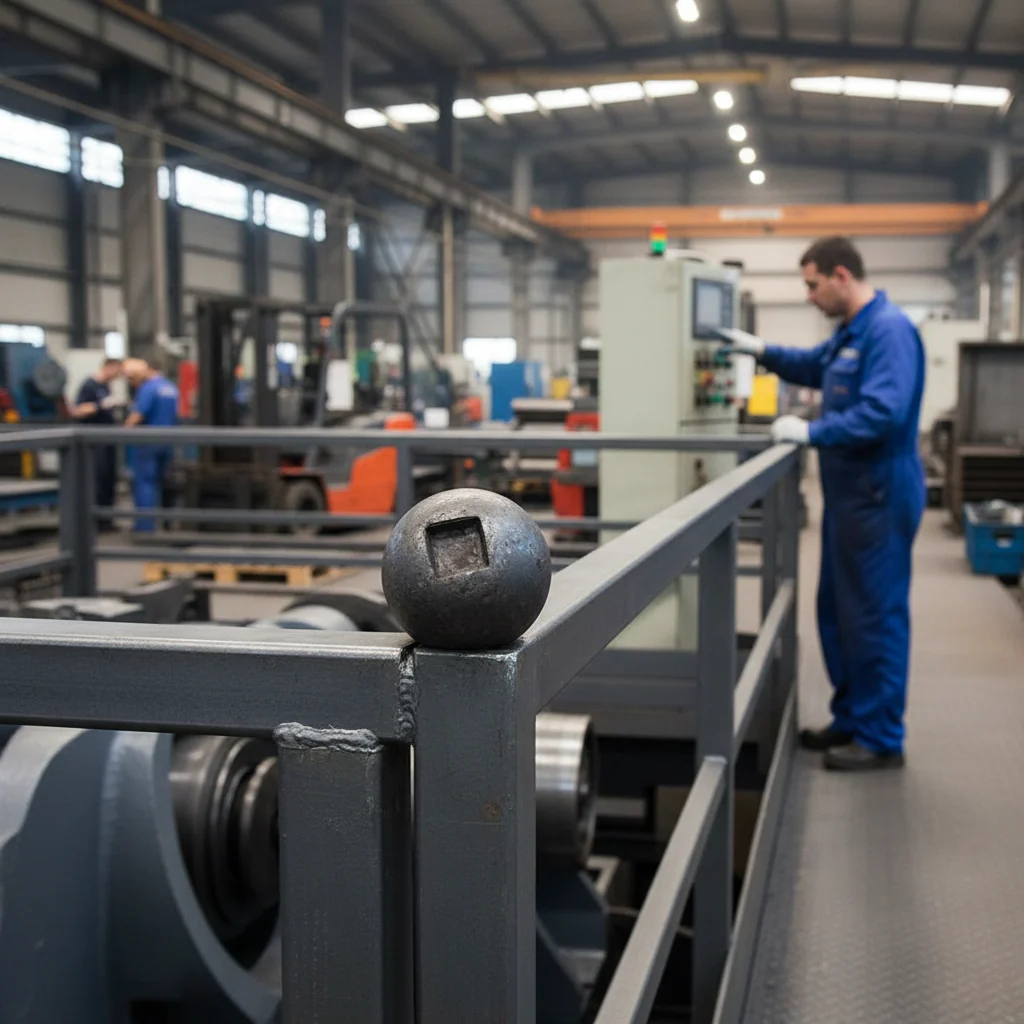 Premium 40mm Diameter Solid Sphere with Set Hole for 12mm Square Bar Applications - Image 2