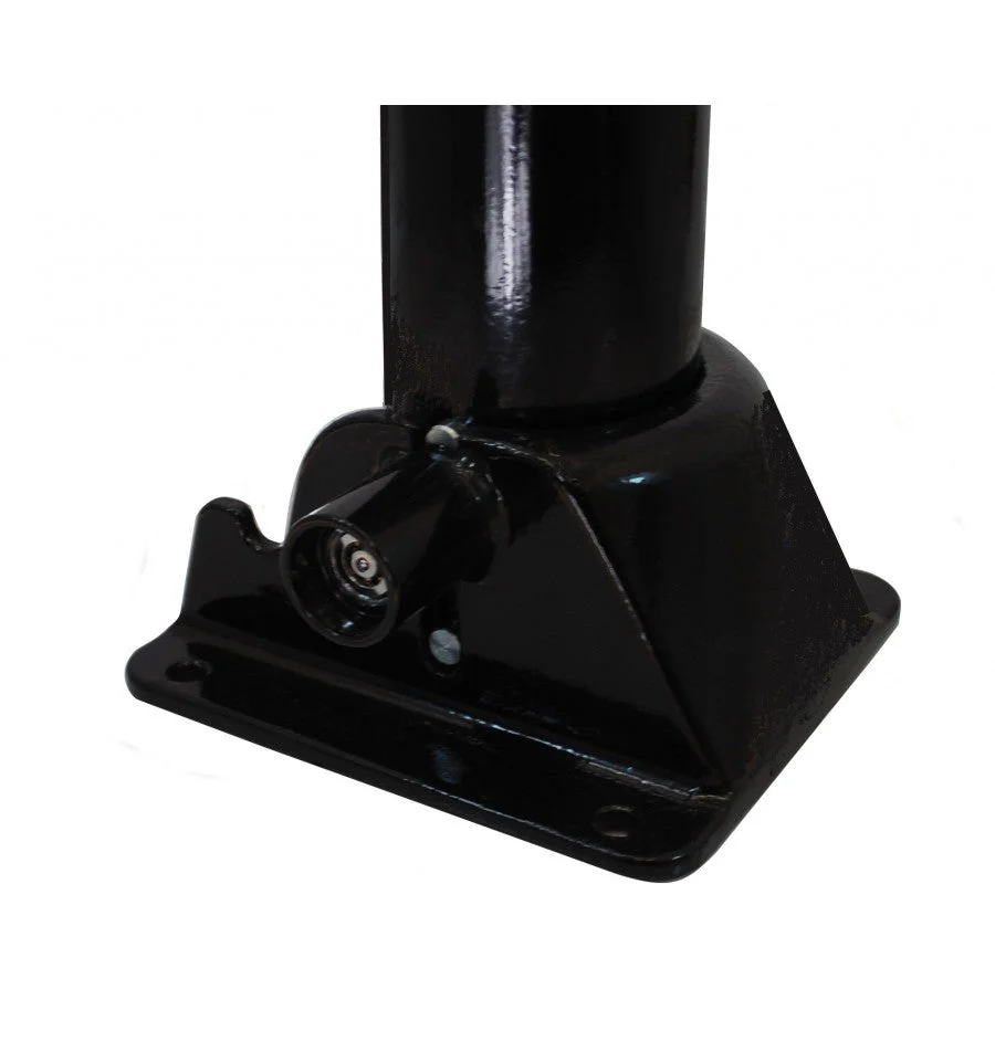 76 mm Black & Yellow Fold-Down Parking Post – Integral Lock, Top-Eyelet for Chain, Bolt-Down Base - Image 6