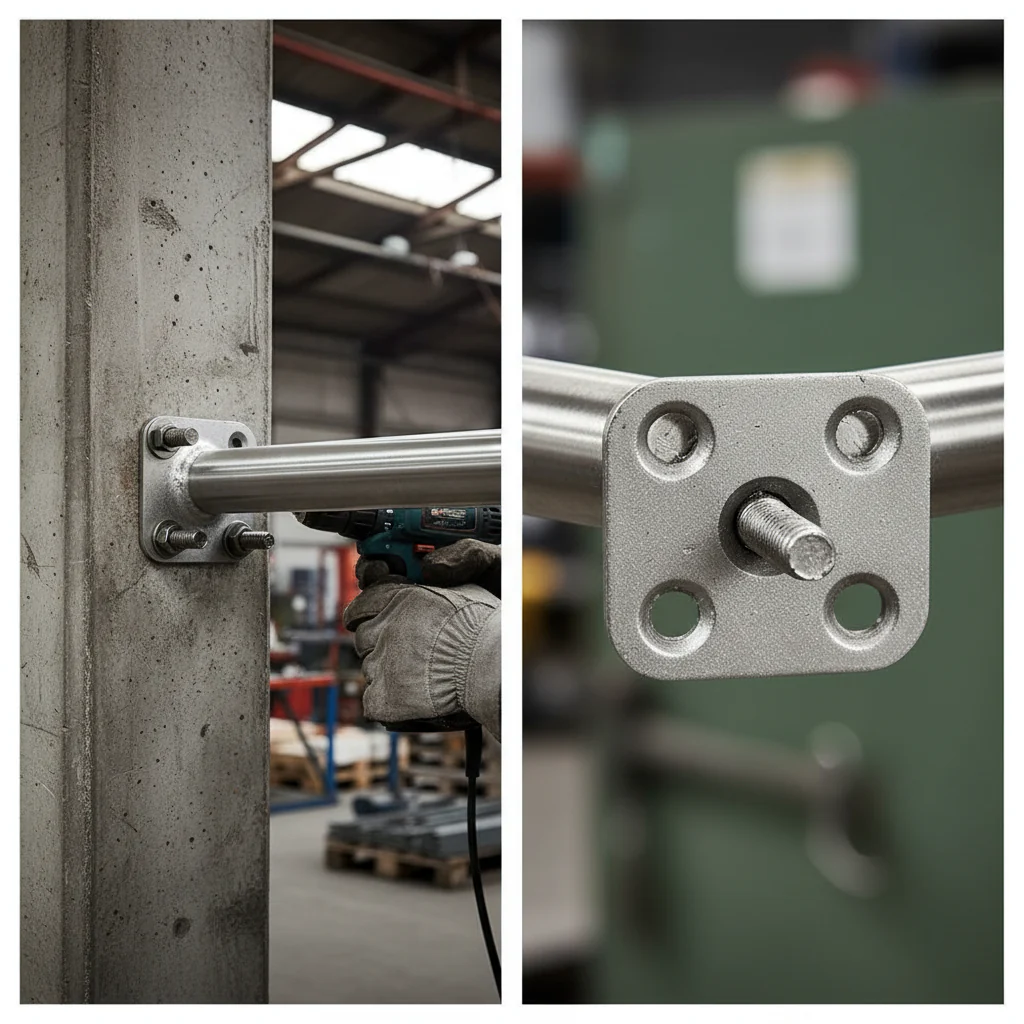 Premium 90 Degree Corner Handrail Support Plate for 42.4mm Tube - 316 Stainless Steel with Satin Finish