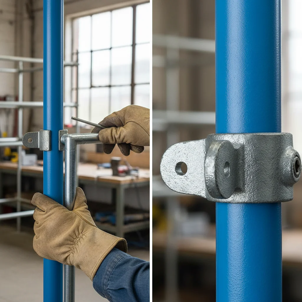 Premium 90° Double Swivel Connector Male Part for 26.9mm Tubes - Ideal for Attaching Flat Panels to Tubular Structures