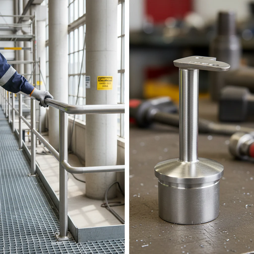 Premium 90 Degree Tube to Tube Handrail Support for 48.3mm x 2.6mm Tubing - High-Quality Professional Grade for Industrial and Commercial Applications