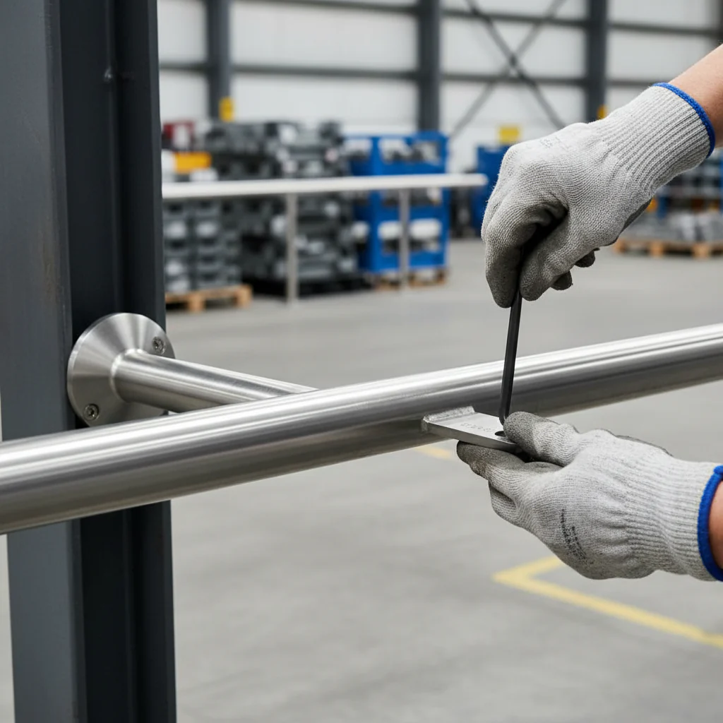 Premium 90 Degree Tube to Tube Handrail Support for 42.4mm x 2mm Applications - High-Quality Professional Grade for Industrial and Commercial Appli...