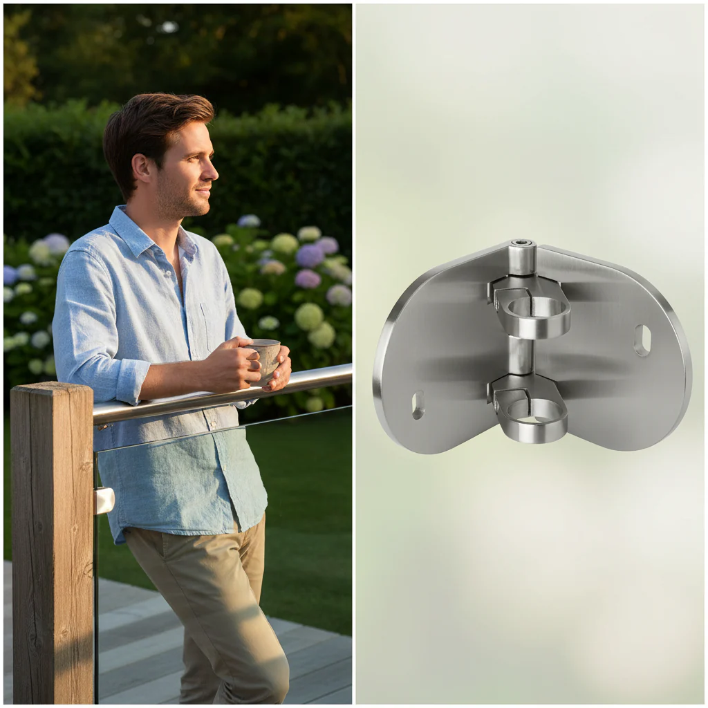 Premium Adjustable Corner Wall Bracket for 48.3mm Tube - Heavy Duty Construction for Secure Mounting