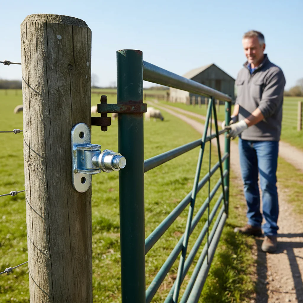 Premium Adjustable Gate Hinge M20 with Nut on Back Plate, 115mm x 40mm, Supports 500kg - Image 2