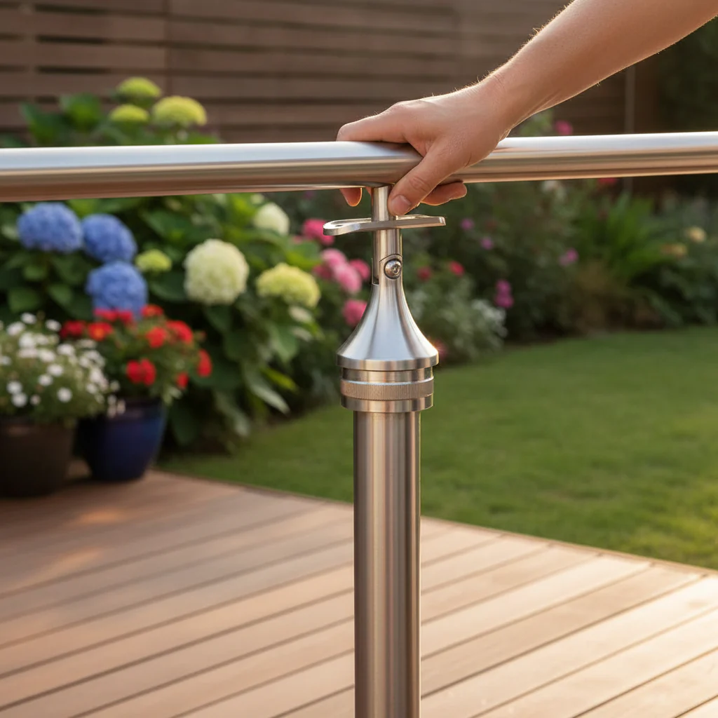 Premium Adjustable Tube To Tube Handrail Support for 48.3mm Tubes - Heavy Duty Construction