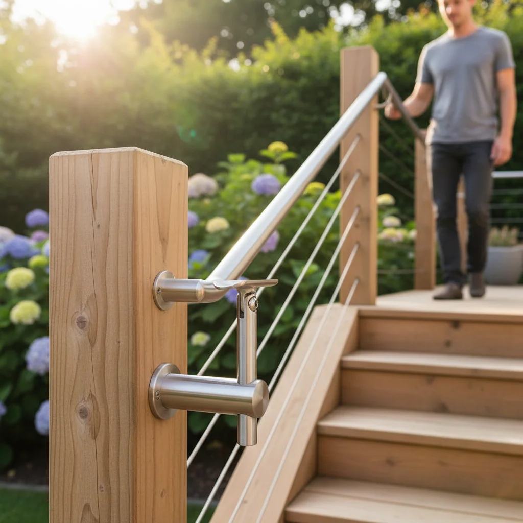 Premium Adjustable Handrail Tube Bracket for 42.4mm Tubes - Heavy Duty Construction and Versatile Design