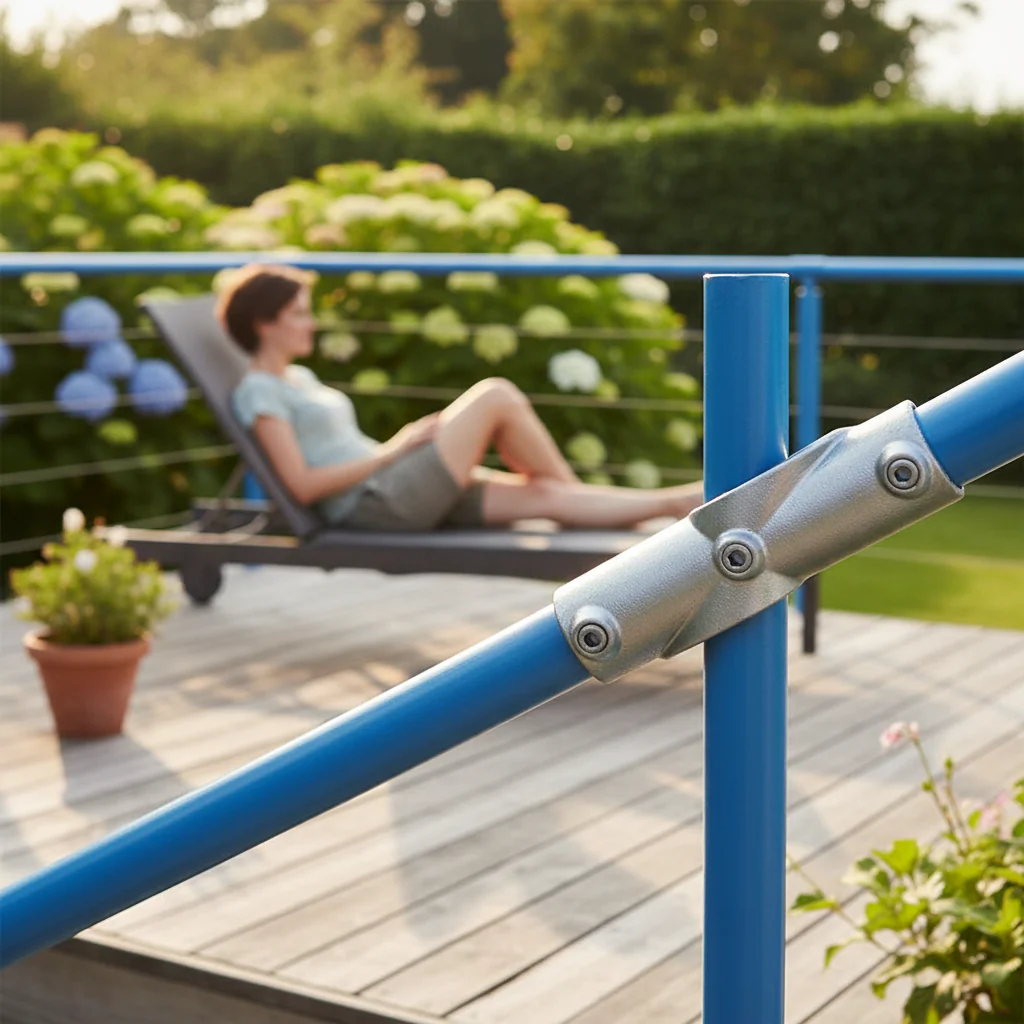 Premium Adjustable Mid Rail Connector for 42.4mm Tube - 30-45° Angle Design for Strong Support - Image 2