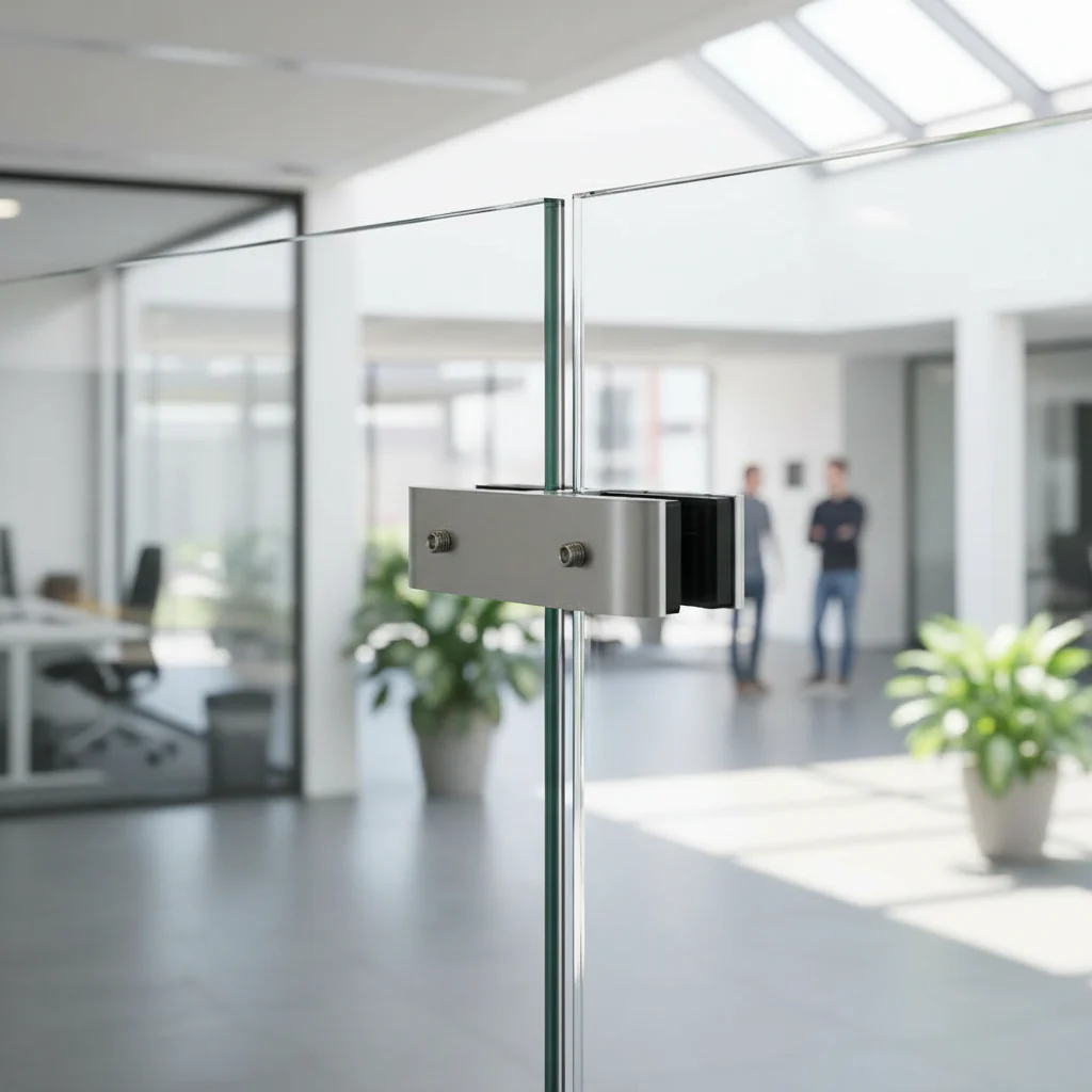Premium Aluminium Straight Glass Stiffener Satin Finish for 12mm to 21.52mm Glass with Rubber Inserts - Image 2