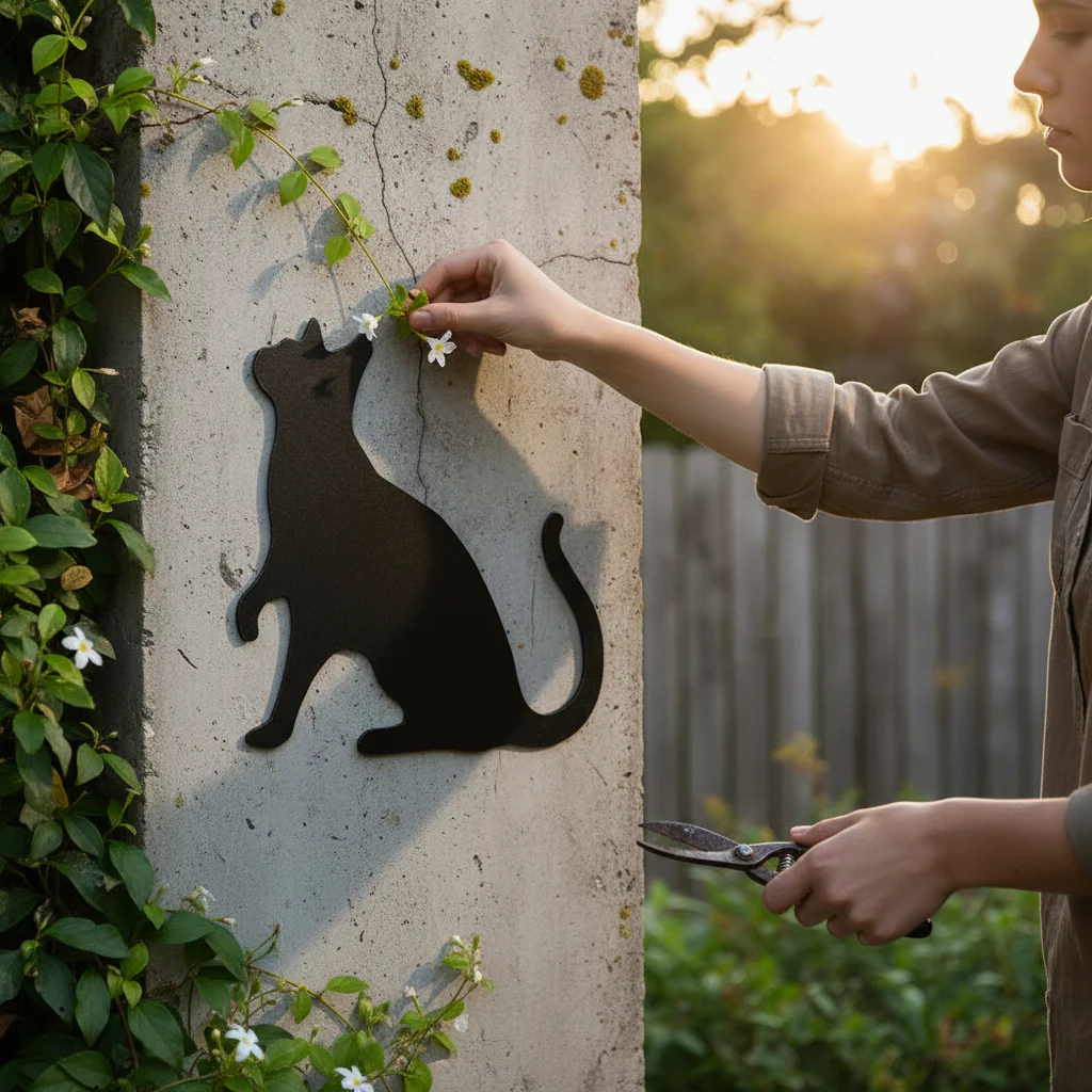 Premium Cat Silhouette Wall Decor - Approx 225 x 225mm for Home and Office Aesthetics