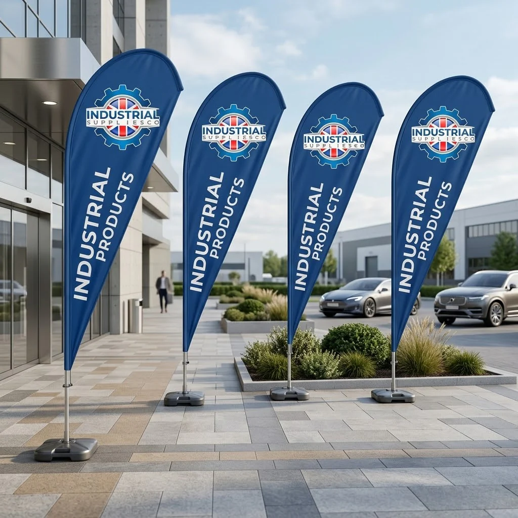 Custom Printed Feather Flags – Teardrop Advertising Flags for Indoor & Outdoor Use | Single & Double Sided Options - Image 2