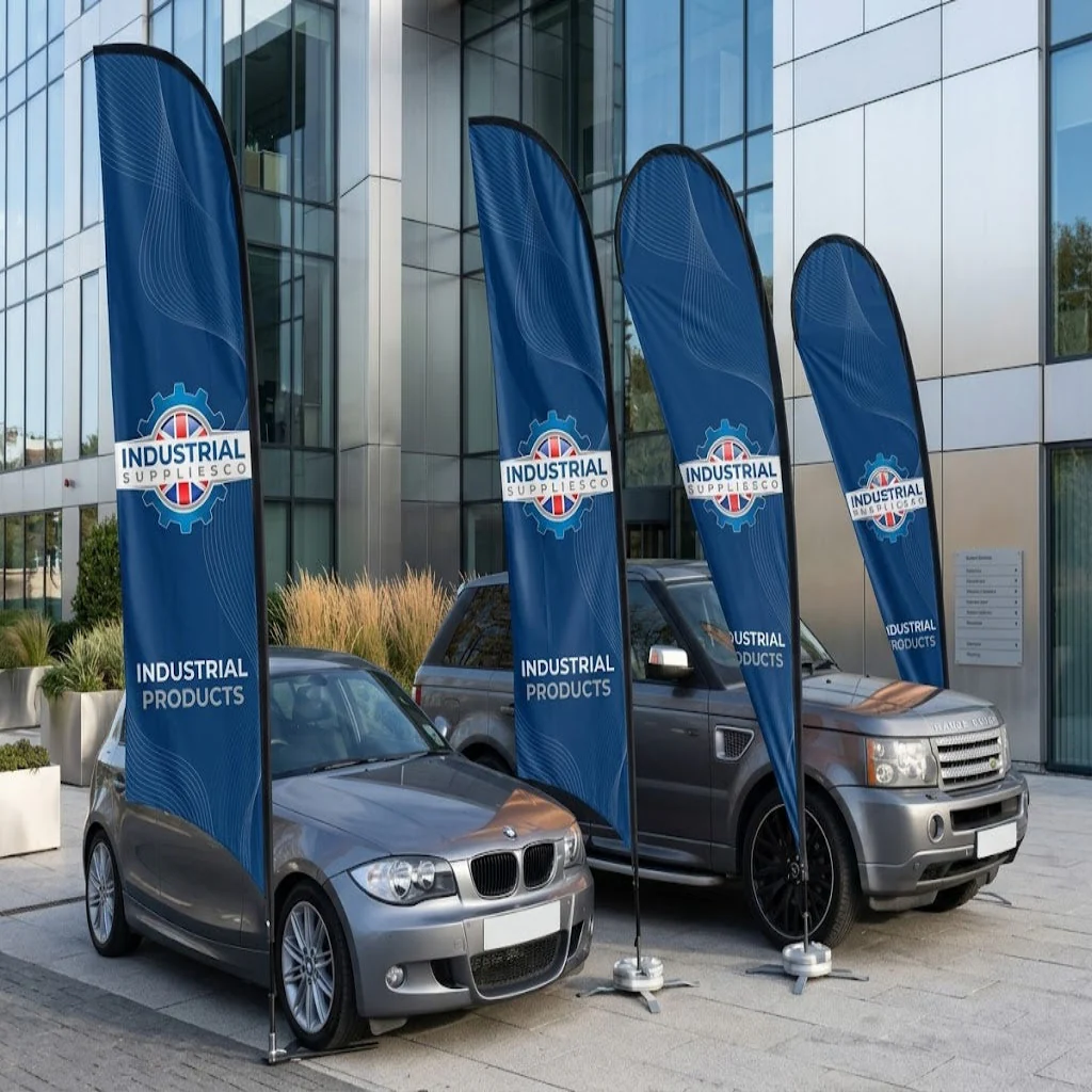 Custom Printed Feather Flags – Teardrop Advertising Flags for Indoor & Outdoor Use | Single & Double Sided Options - Image 3