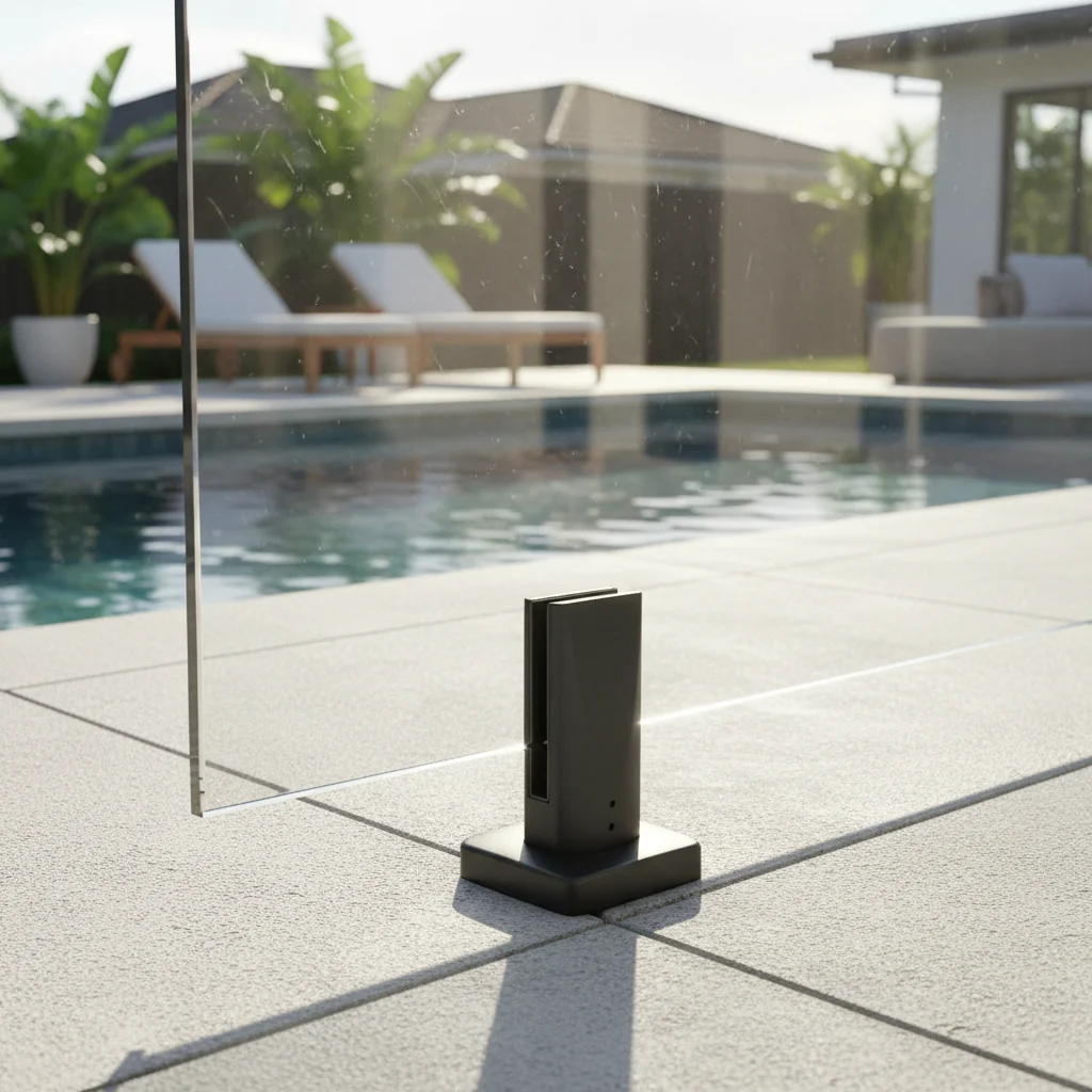 Premium Heavy Duty Duplex Stainless Steel Spigot Base for 12.0mm - 17.5mm Glass with Rectangular Base and Powder Coated Finish