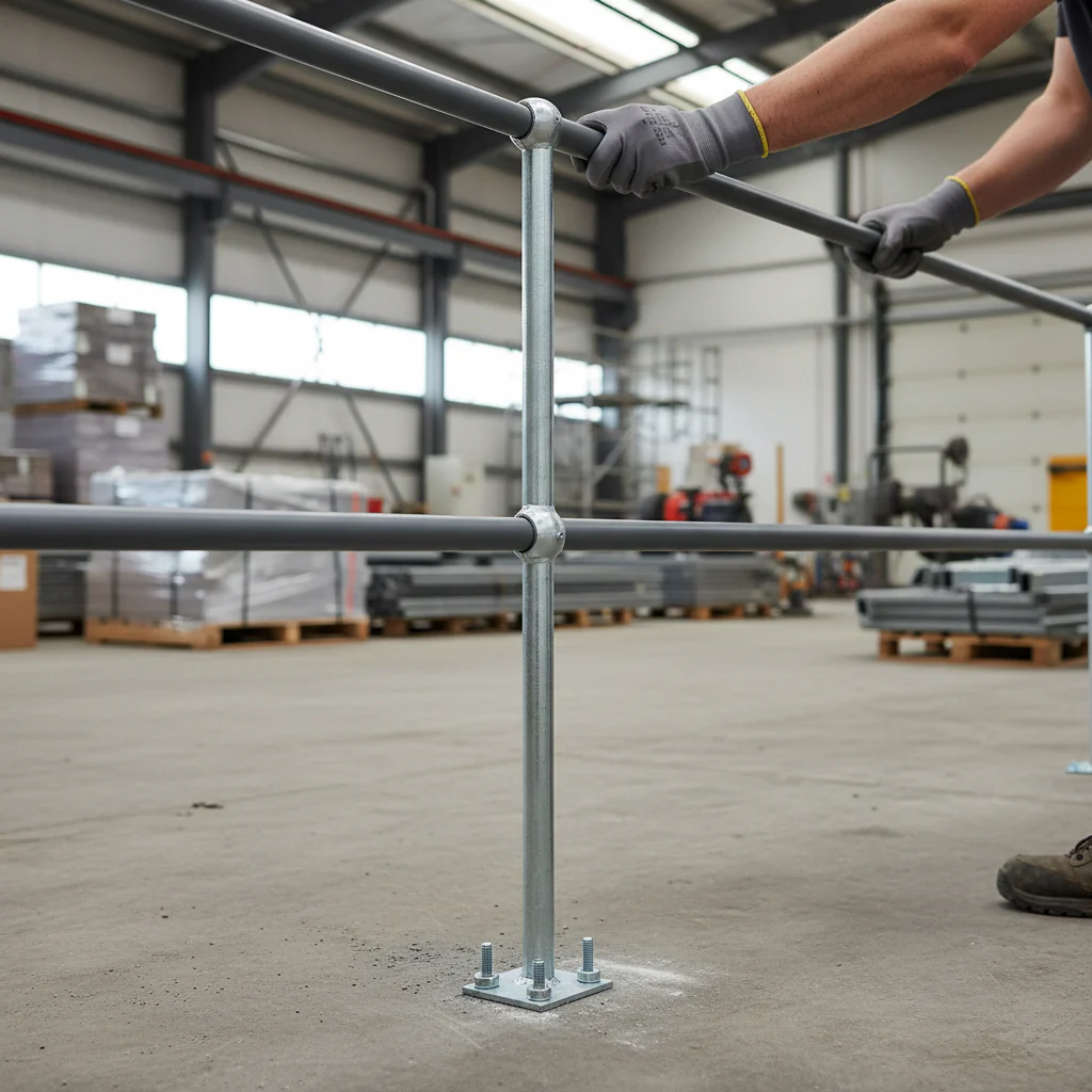 Premium Flat Base Handrail Standard for 42mm Tube with 75mm Ball and 600mm Tail Length for Enhanced Support