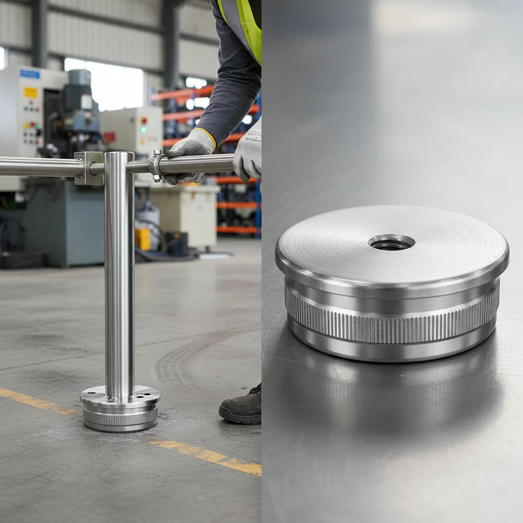Premium Flat Tube Base with M8 Threaded Hole for 48.3mm x 2mm Tubing - Heavy Duty Support