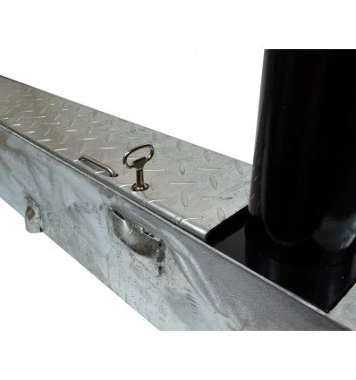 Fold Away (Coffin) Bollard Post – Black Powder-Coated Retractable Security Post with Reflective White Band | Flush-Fitting Lockable Driveway Bollard - Image 4