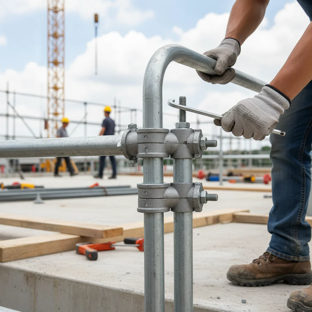 Premium Galvanised Modular Rail 90° Bend for 34mm Tube - Durable and Reliable Construction