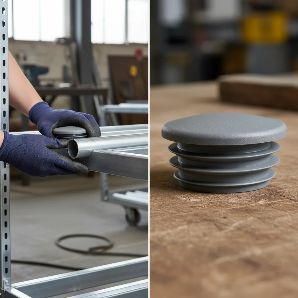 Premium Grey Plastic End Cap for 42mm Diameter Tube with Suitable Wall Thickness of 2.6 - 4.0mm