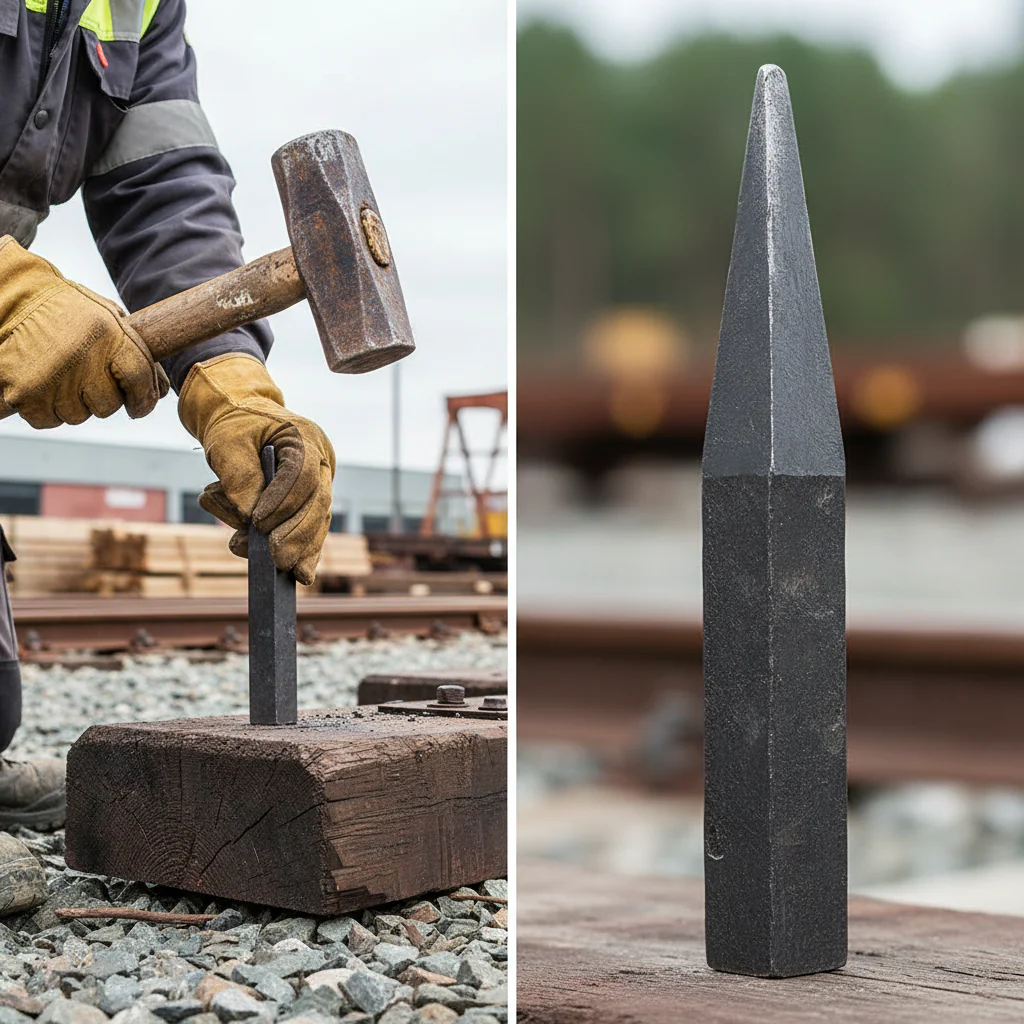 Premium Hand Forged Railhead 130mm High with 16 x 16mm Base for Durable Applications