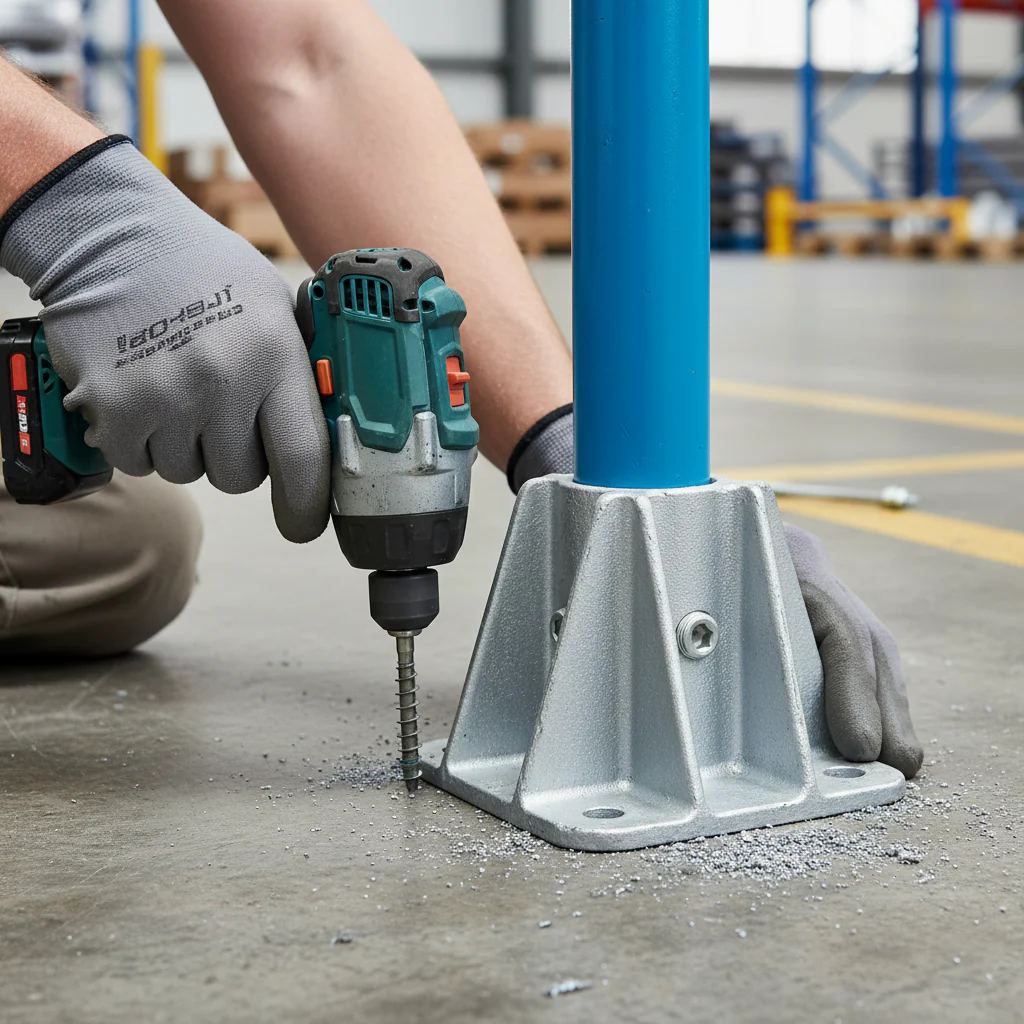 Premium Heavy Duty Baseplate with 4 Fixing Holes for 48.3mm Tube Support - High-Quality Professional Grade for Industrial and Commercial Applications