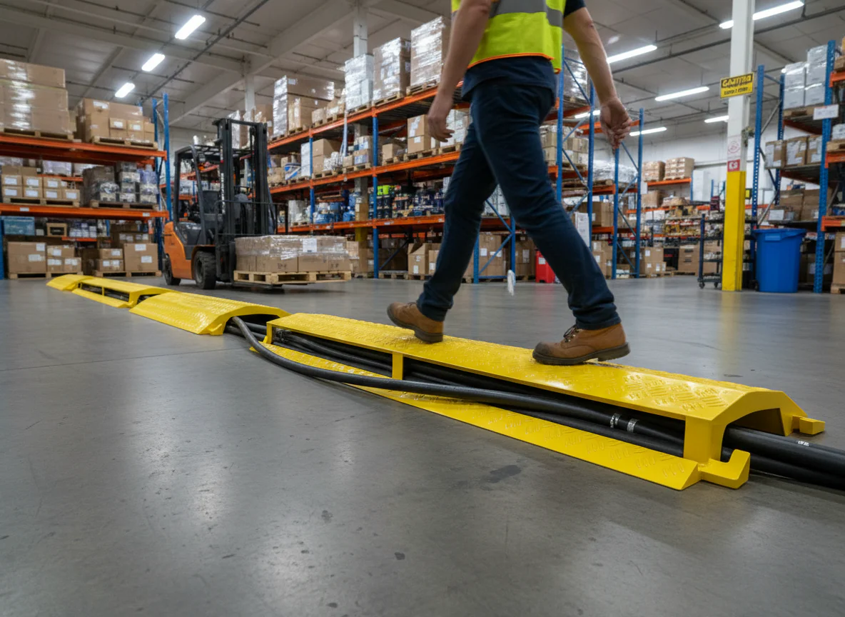 Professional Heavy Duty Cable and Hose Protection Ramp - 1000mm Length with 100mm x 30mm Cable Channel and 3kg Weight - Image 2