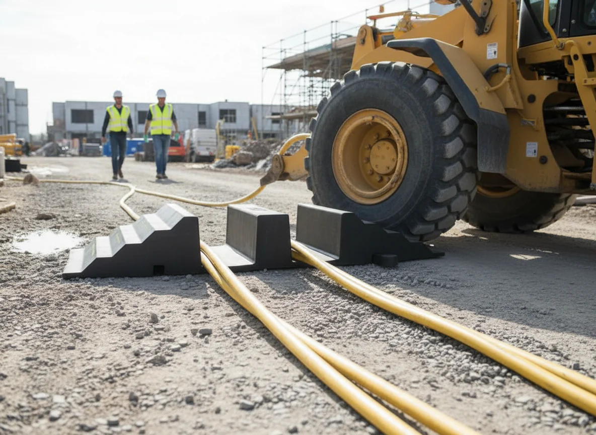 Premium Heavy Duty 2 Channel Hose and Cable Ramp for Roadway Safety - 980 x 290 x 135 mm, 44 Ton Load Capacity - Image 2
