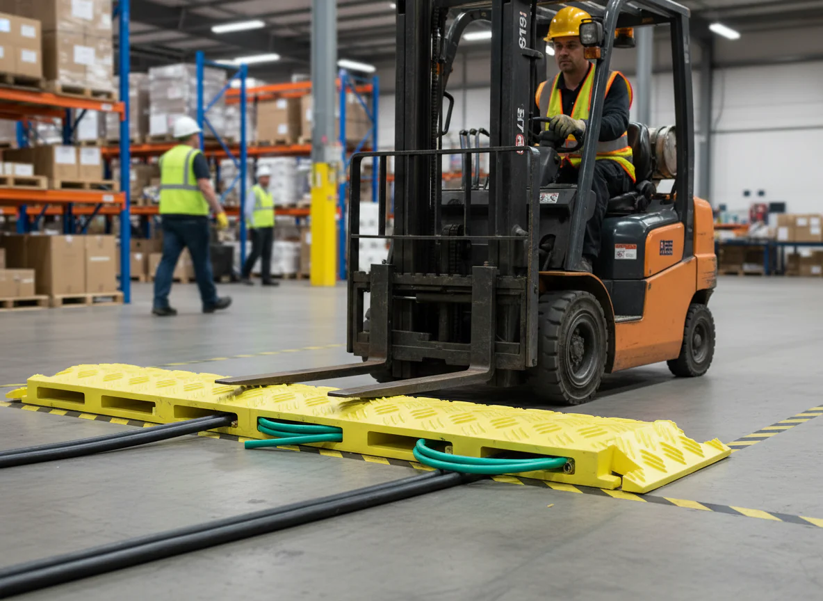 Premium Heavy Duty Hose and Cable Ramp for Vehicle Protection - 135 x 20 x 1000 mm with Drop-Over Design and High Visibility - Image 2
