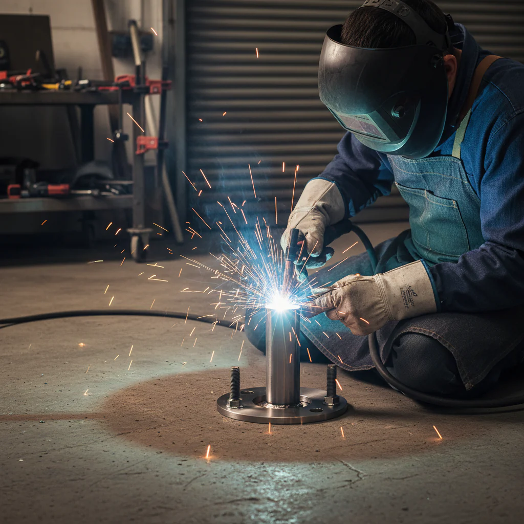 Premium Heavy Duty Post Plate for Welding, 100mm Diameter to Suit 48.3mm Tube - High-Quality Professional Grade for Industrial and Commercial Appli...
