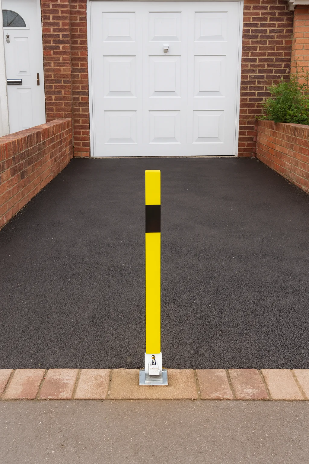 Heavy Duty Removable Parking & Security Post – Bright Yellow (790 mm Above Ground) with Ground Spigot & Padlock