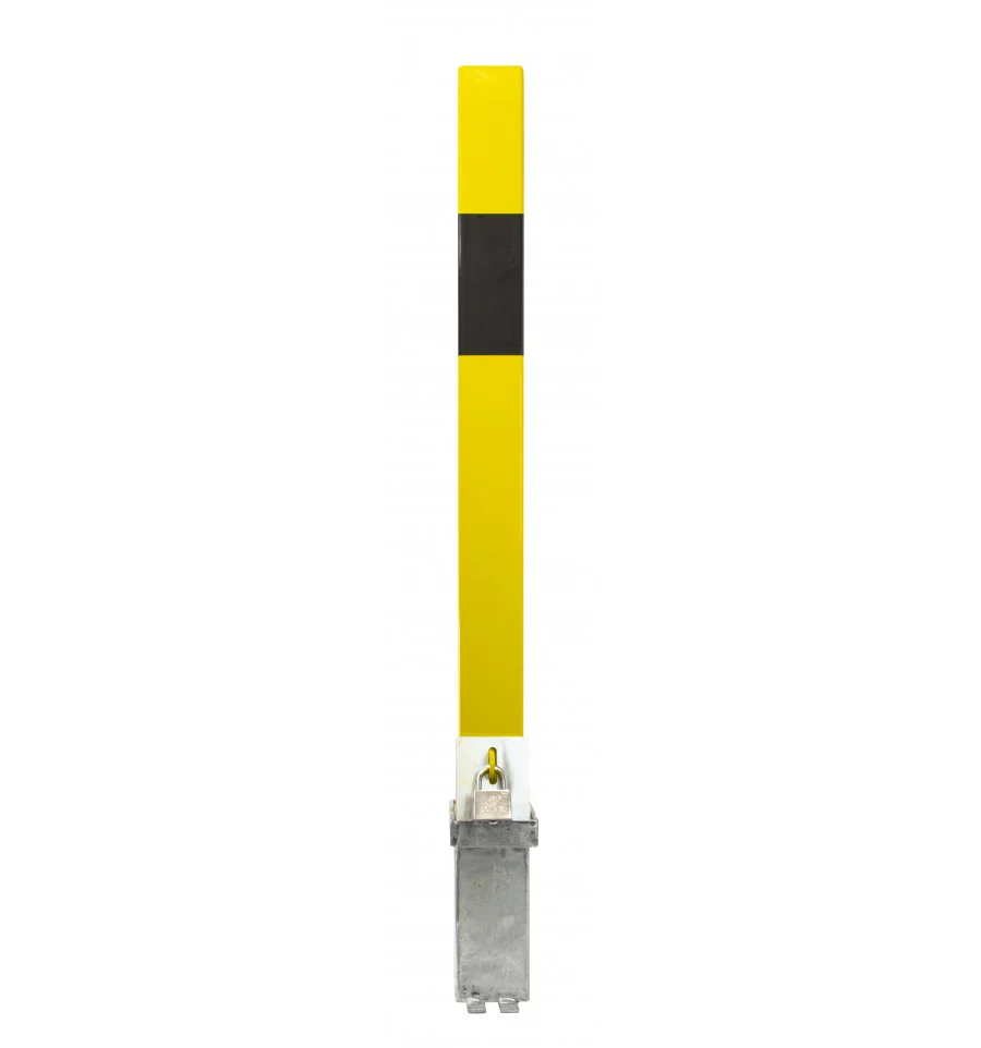 Heavy Duty Removable Parking & Security Post – Bright Yellow (790 mm Above Ground) with Ground Spigot & Padlock - Image 4