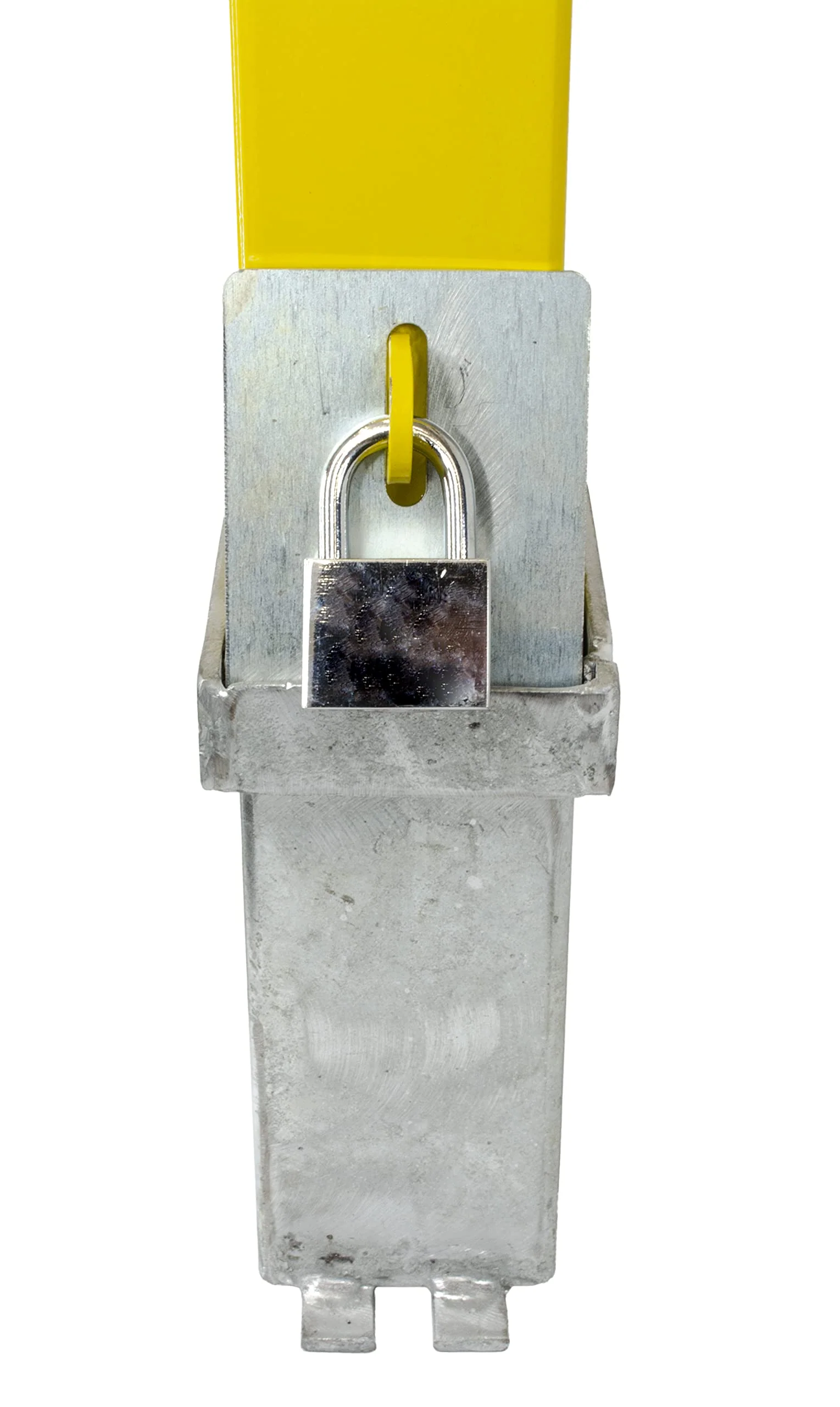 Heavy Duty Removable Parking & Security Post – Bright Yellow (790 mm Above Ground) with Ground Spigot & Padlock - Image 5