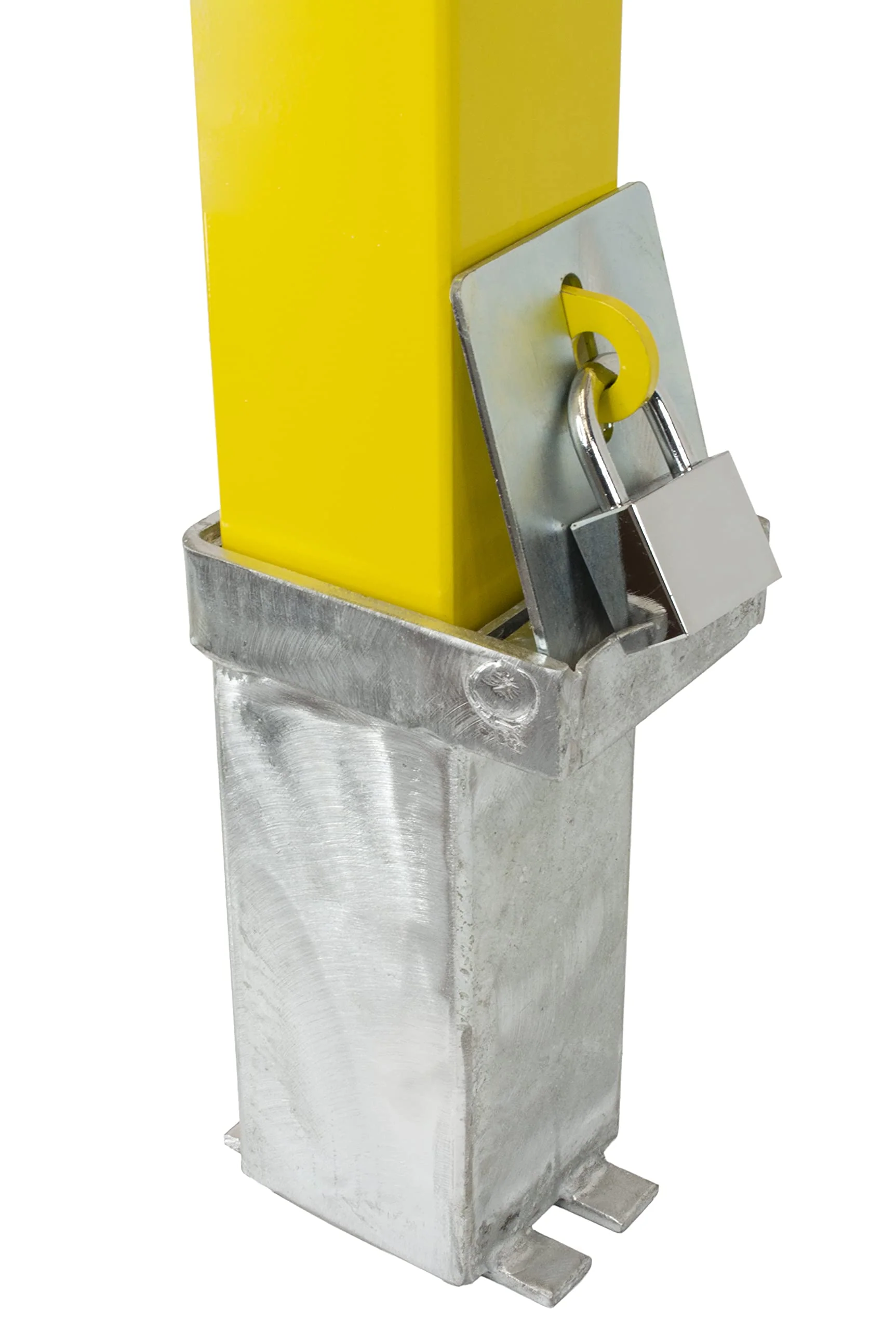 Heavy Duty Removable Parking & Security Post – Bright Yellow (790 mm Above Ground) with Ground Spigot & Padlock - Image 6