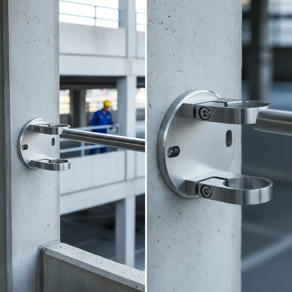 Premium Heavy Duty Round Wall Bracket for 42.4mm Tube - Durable Stainless Steel Construction