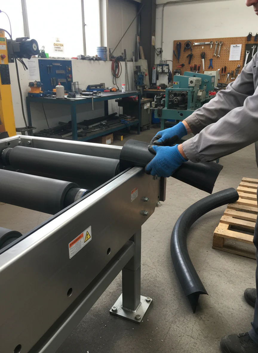Premium Heavy Duty Rubber Extrusion for Weighbridge Protection - 110 x 110 x 3000 mm, 7.5 kg