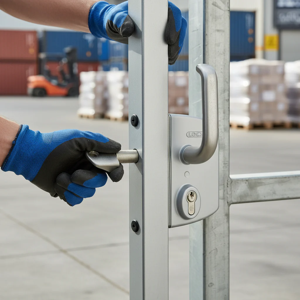 Premium Heavy Duty Sliding Gate Lock with Stainless Steel Mechanism and Adjustable Mounting for 40mm Box Section