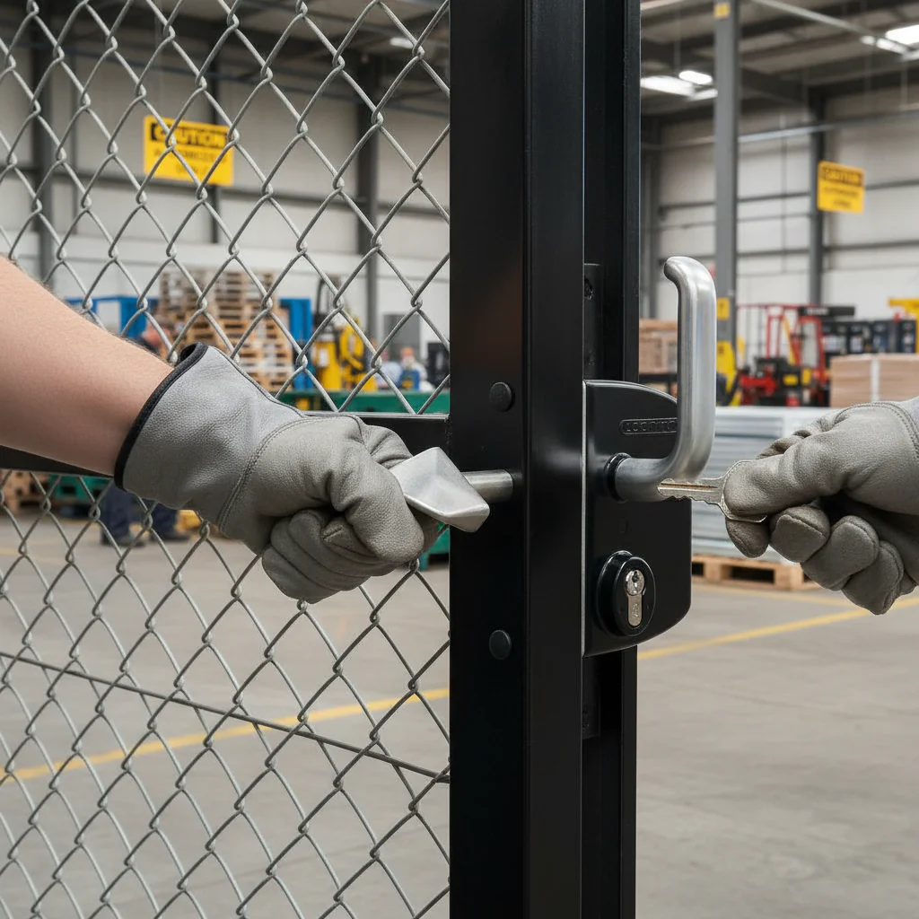 Premium Heavy Duty Sliding Gate Lock with Stainless Steel Mechanism for 40mm Box Section - Black RAL9005