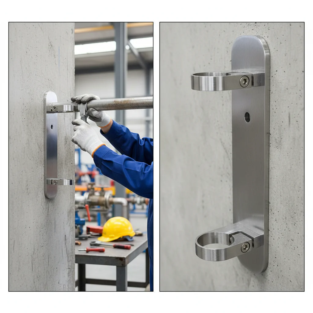 Premium Heavy Duty Wall Bracket 300 x 70mm for 42.4mm x 2.0mm Tube Support - High-Quality Professional Grade for Industrial and Commercial Applicat...