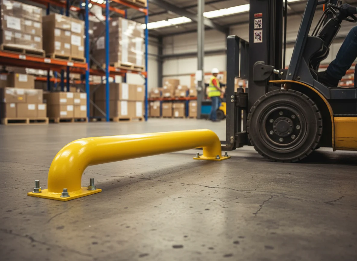 Heavy Duty Bolt-Down Wheel Guides for Precise Trailer Docking, Galvanized Steel with High Visibility Yellow Finish, 2085mm x 250mm x 365mm