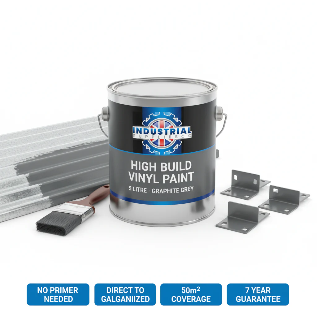 High Build Vinyl Paint 5L | Galvanised Metal Coating - Graphite Grey