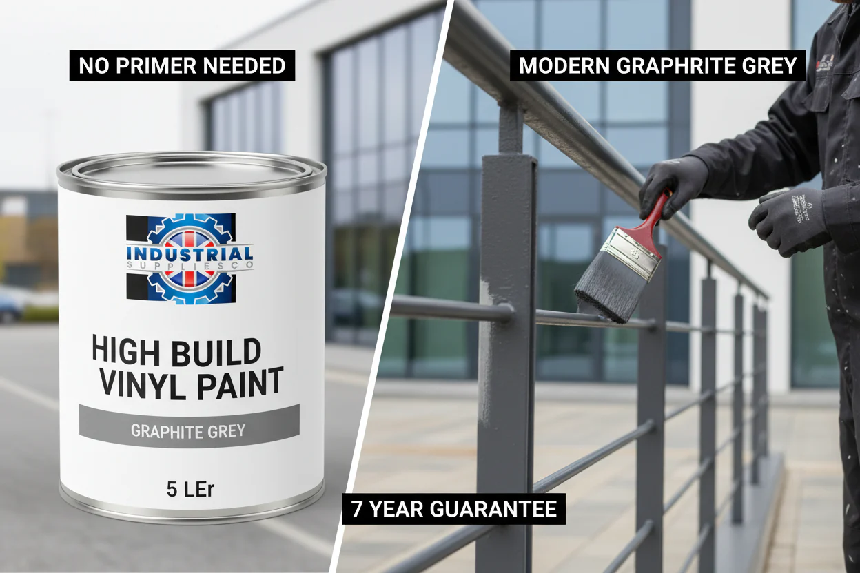 High Build Vinyl Paint 5L | Galvanised Metal Coating - Graphite Grey - Image 4