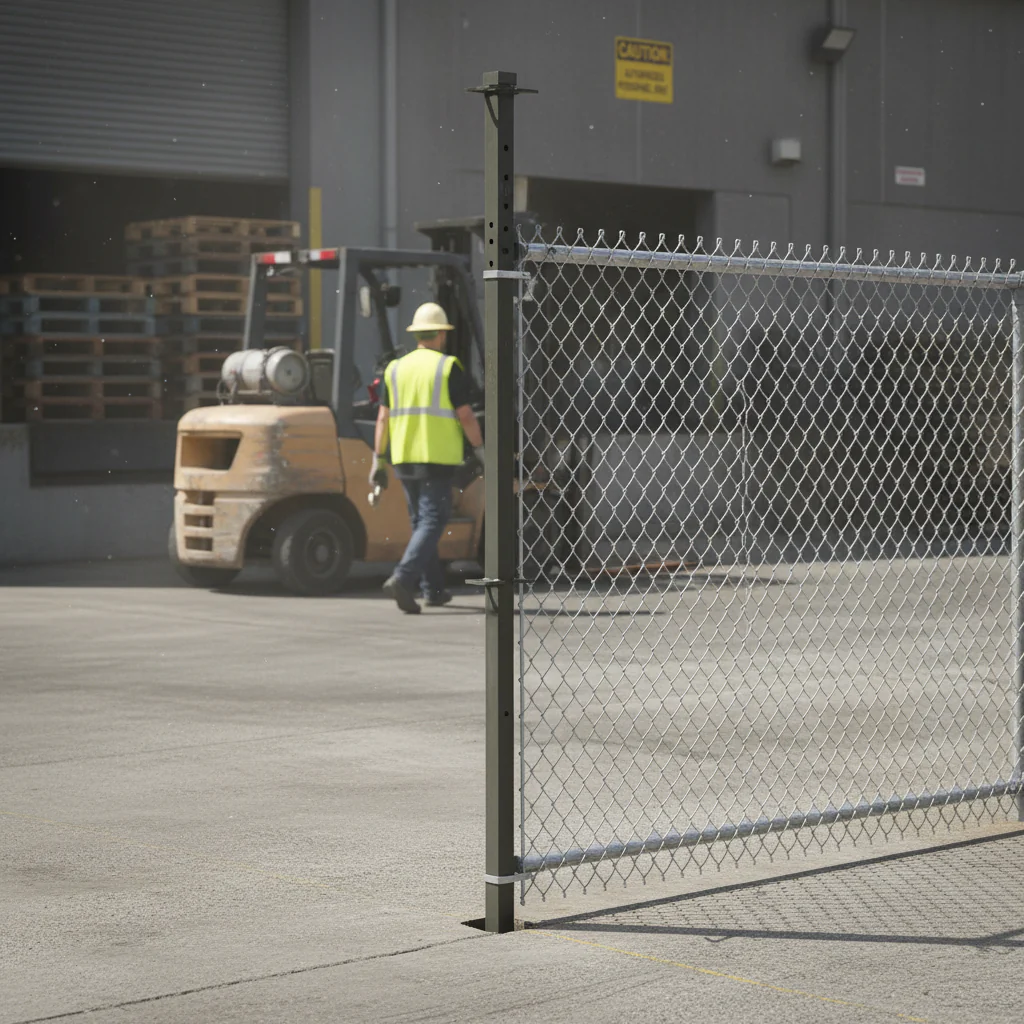Professional Heavy Duty Hoop Top Panel Post to Concrete - 1500mm Self Colour with Clearance Pricing