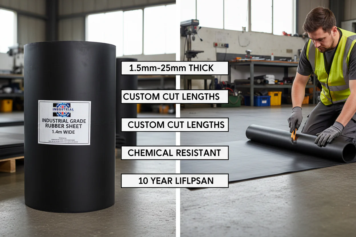 Industrial Grade Rubber Sheet 1.4m Wide | 1.5mm-25mm Thick | Custom Cut Lengths - Image 3